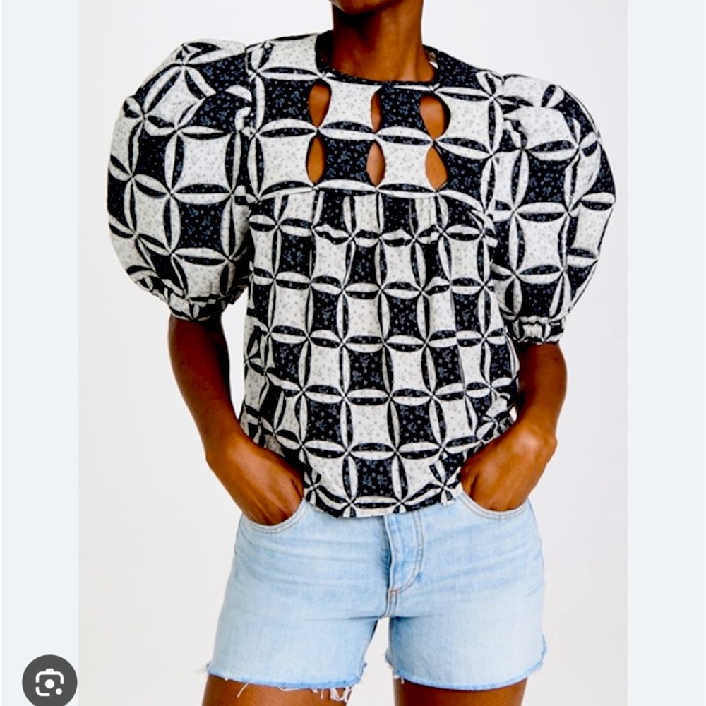 Sea New York Catalina cut out puff sleeve top .
